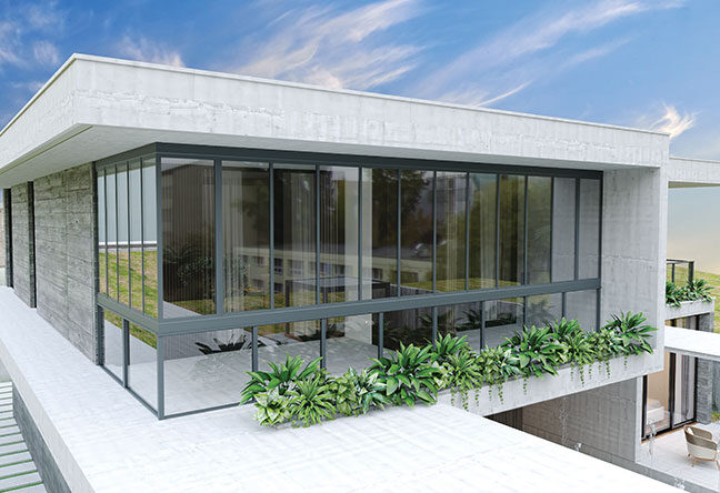 Single Glass Folding Glass Balcony System